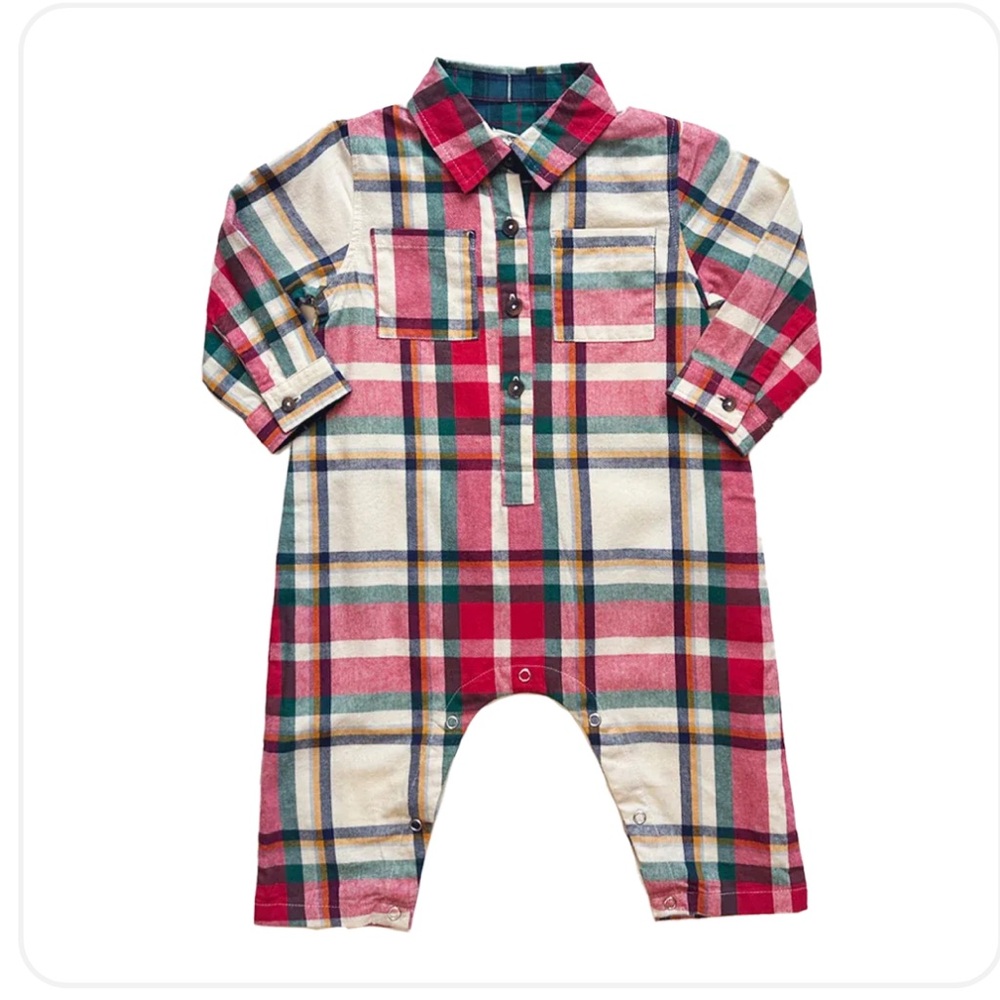 Blue Rooster Holiday Tartan baby boys Easton jumper